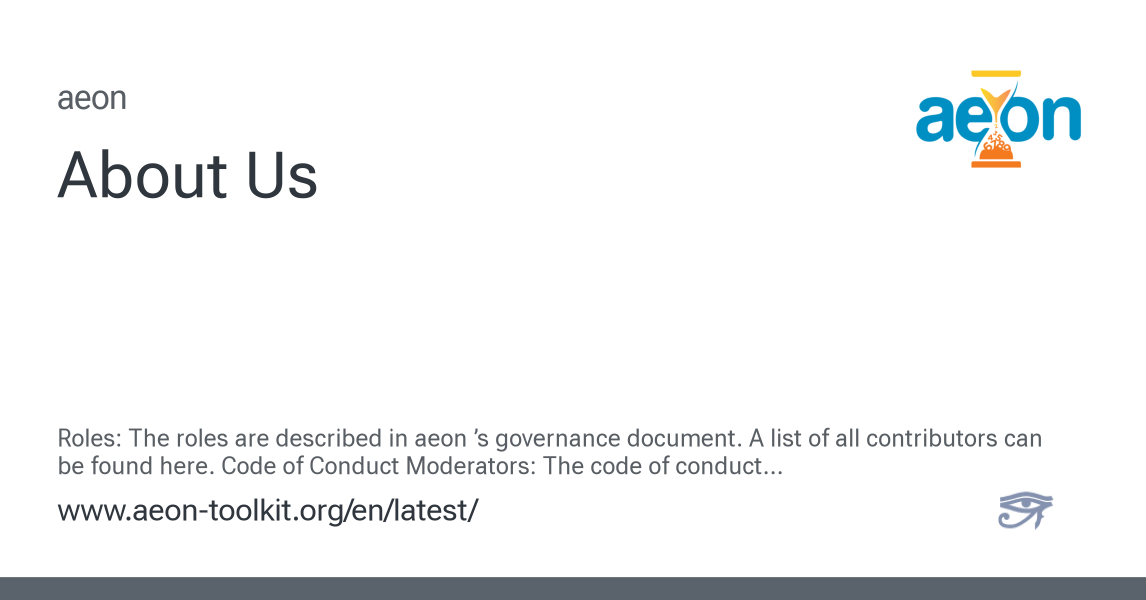 About Us - aeon 1.5.0 documentation