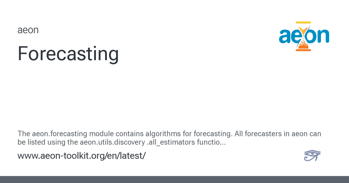 Forecasting - aeon 1.5.0 documentation