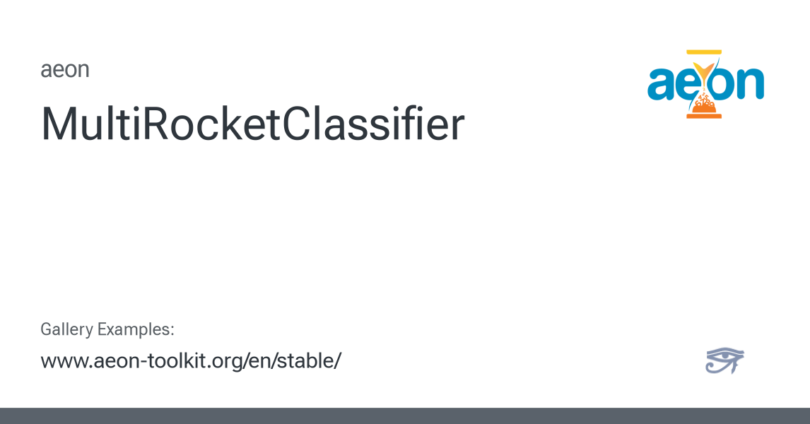 MultiRocketClassifier - aeon 1.5.0 documentation