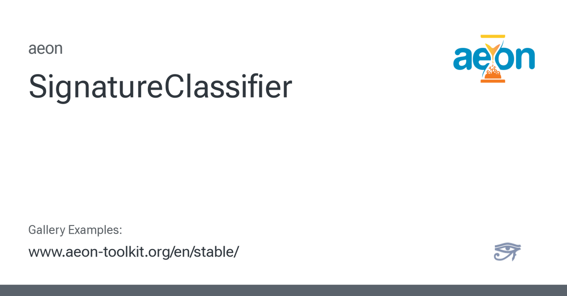SignatureClassifier - aeon 1.5.0 documentation