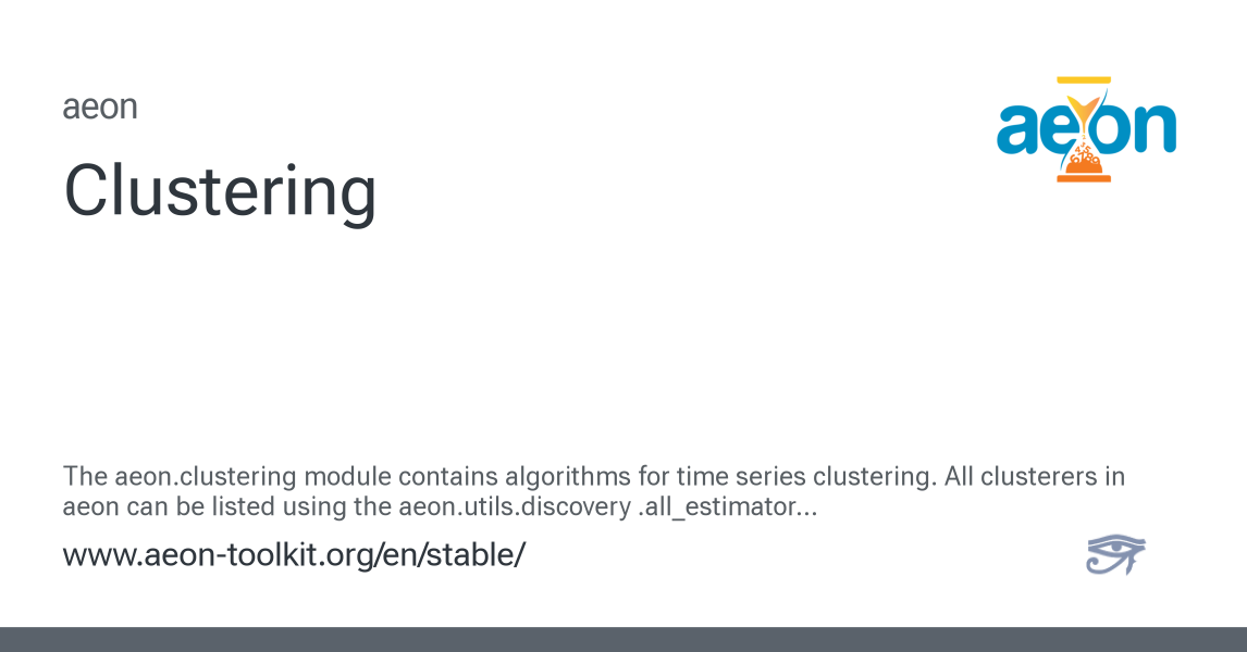 Clustering - aeon 1.5.0 documentation