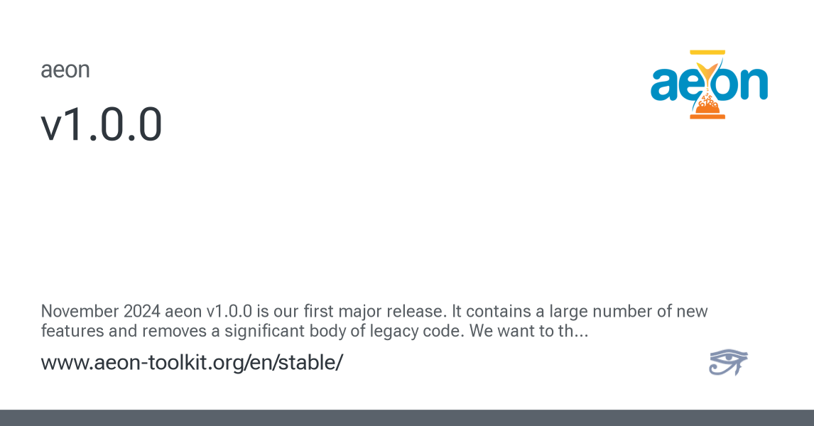 v1.0.0 - aeon 1.4.0 documentation