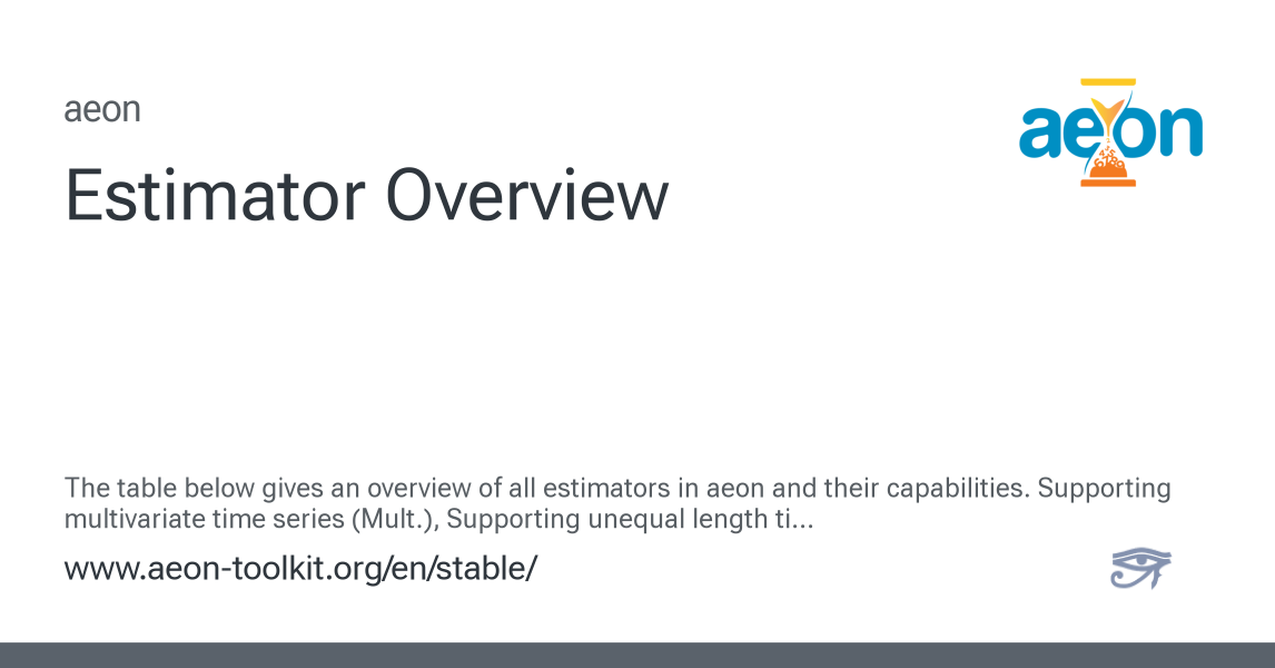 Estimator Overview - aeon 1.4.0 documentation