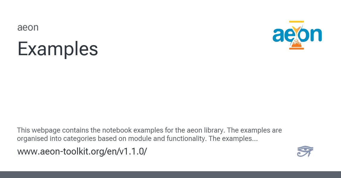 Examples - aeon 1.1.0 documentation