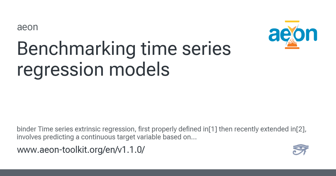 Benchmarking time series regression models - aeon 1.1.0 documentation