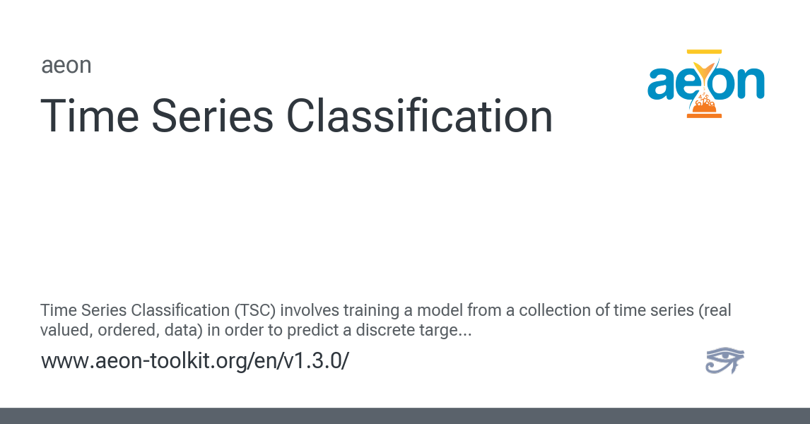 Time Series Classification - aeon 1.3.0 documentation