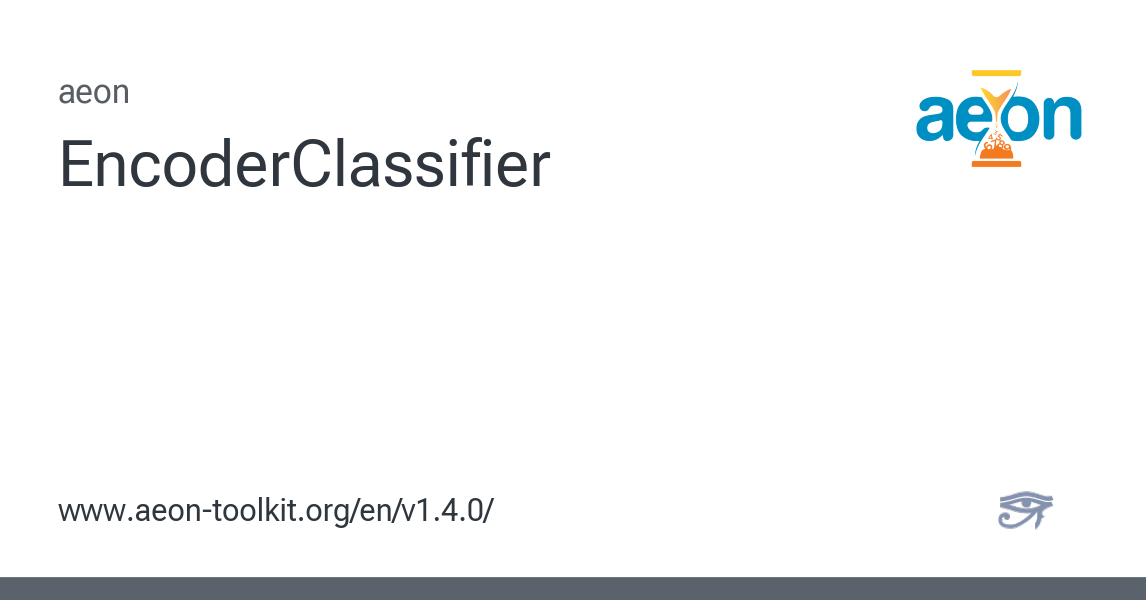 EncoderClassifier - aeon 1.4.0 documentation