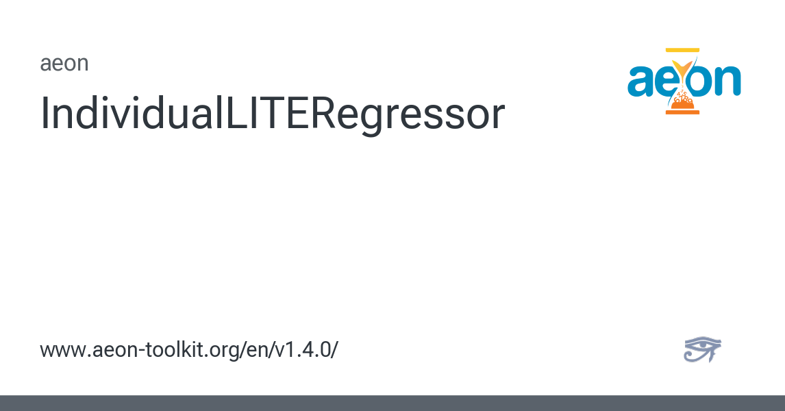 IndividualLITERegressor - aeon 1.4.0 documentation